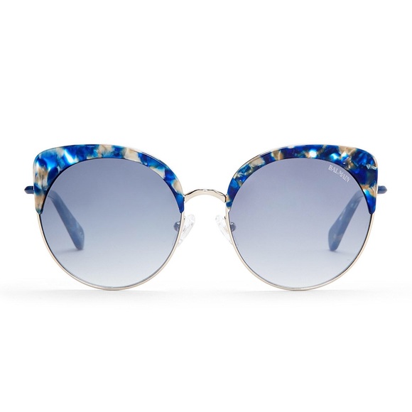 NIB Balmain BL2509 Blue Tortoise CatEye Sunglasses - Picture 2 of 10